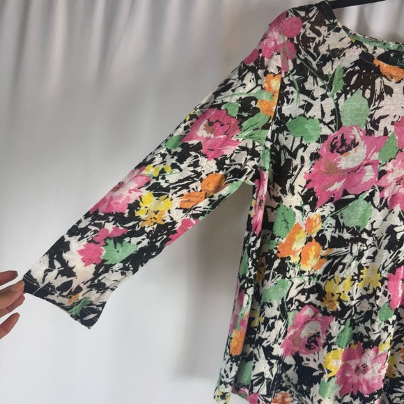 Lauren Ralph Lauren Floral Linen Top Long Sleeve Lightweight Plus Size: XL - Picture 5 of 10